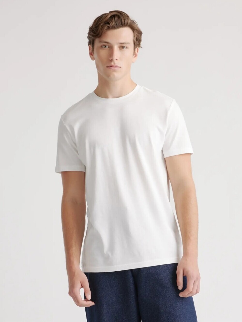 Quince Men’s Classic Crew Neck T-Shirt - White Cotton Modal